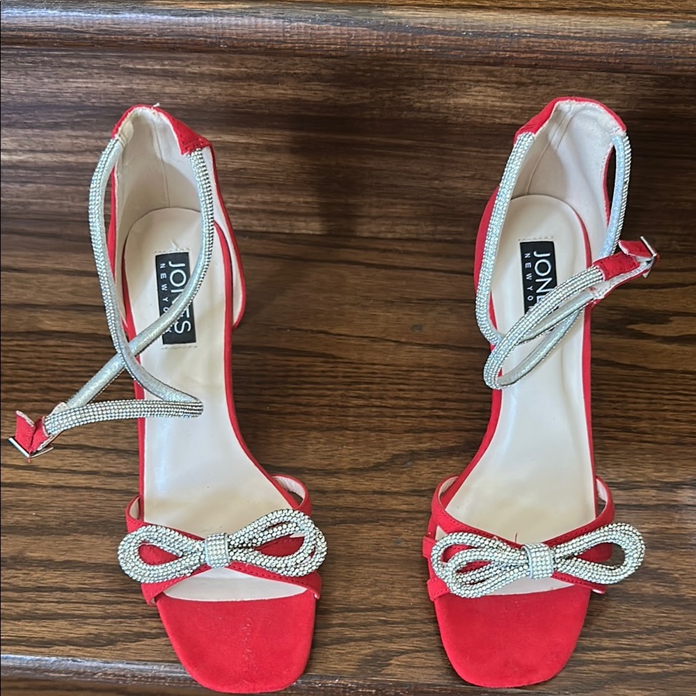 Jones New York Red Heels with Bow Detail